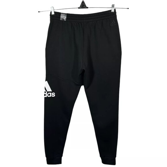 Adidas Men's Fleece Sweat Pants Size 2XL Tall (39X36) Black/White Tapered Leg - Picture 4 of 13